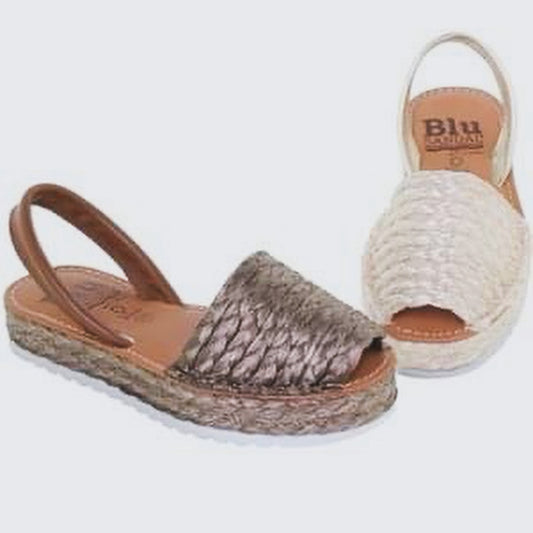 Brown braided Leather Flatform