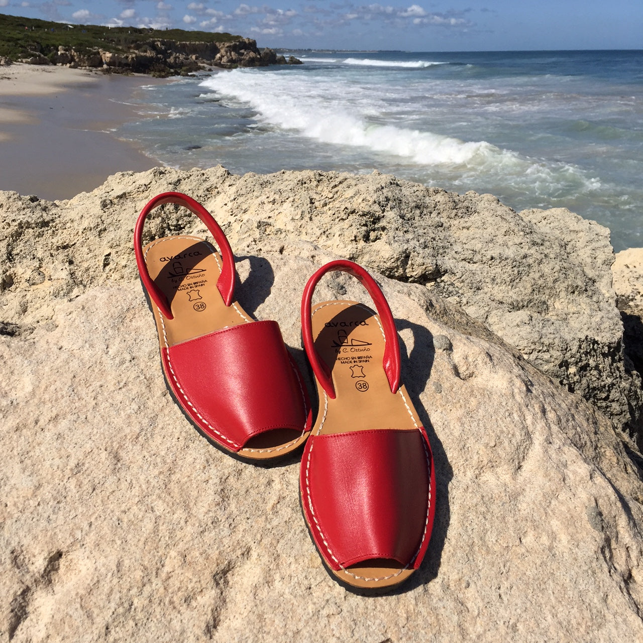 Classic RED Ladies  Leather Sandal-last pair size 37